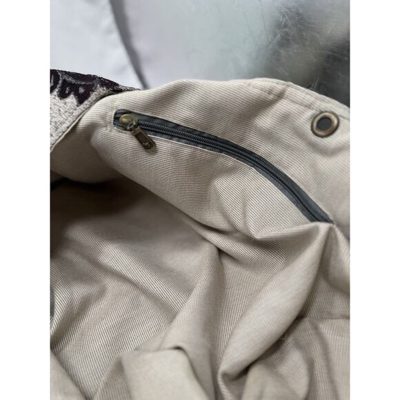 Zen Amsterdam Tapestry Hobo Tote Purse Shoulder Bag Purple Sliver Floral - Picture 8 of 13